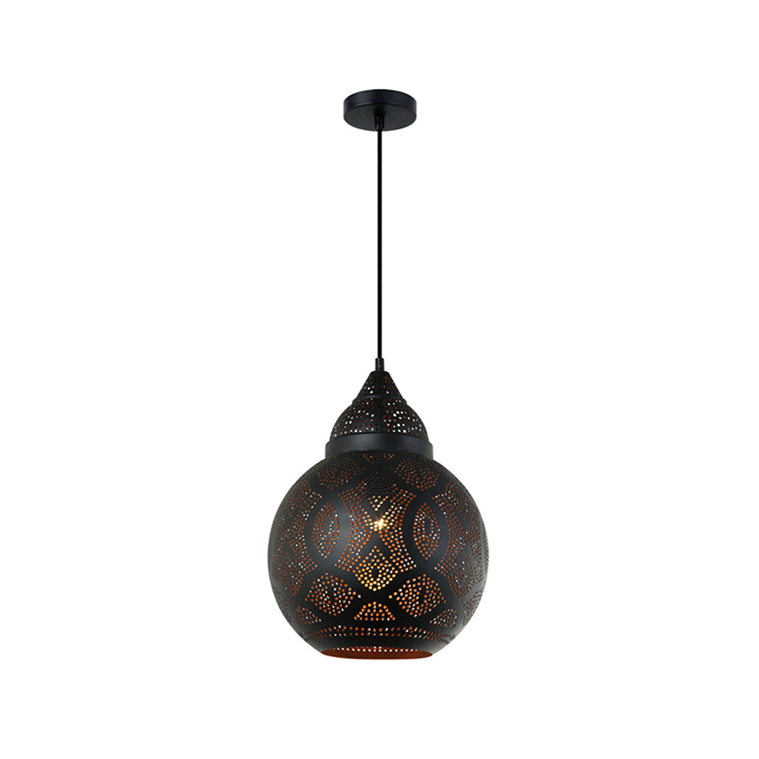 MARRAKESH Black Shade with Gold Interior Pendant Light