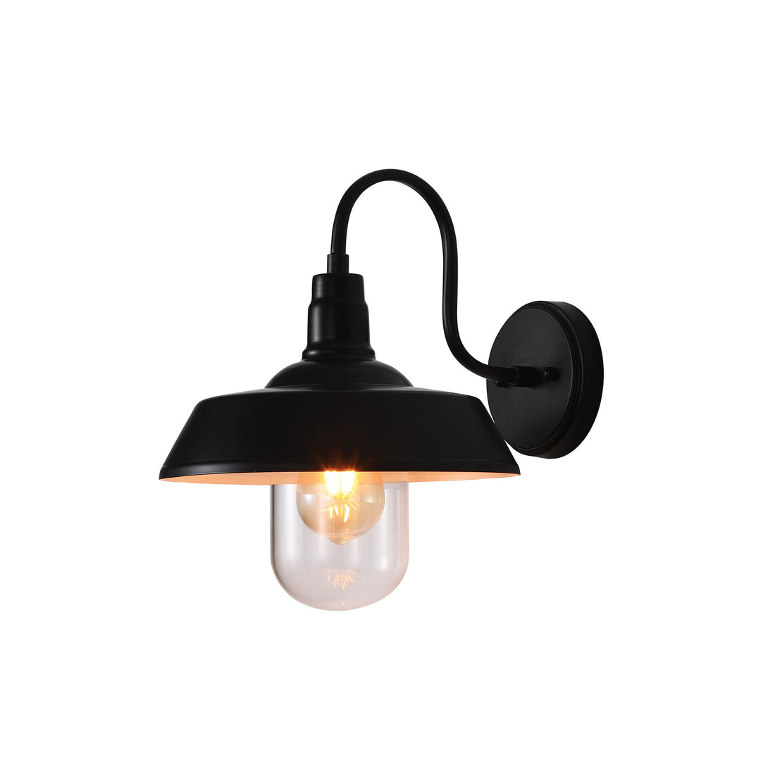 Hudson Barn Style Exterior Light Black