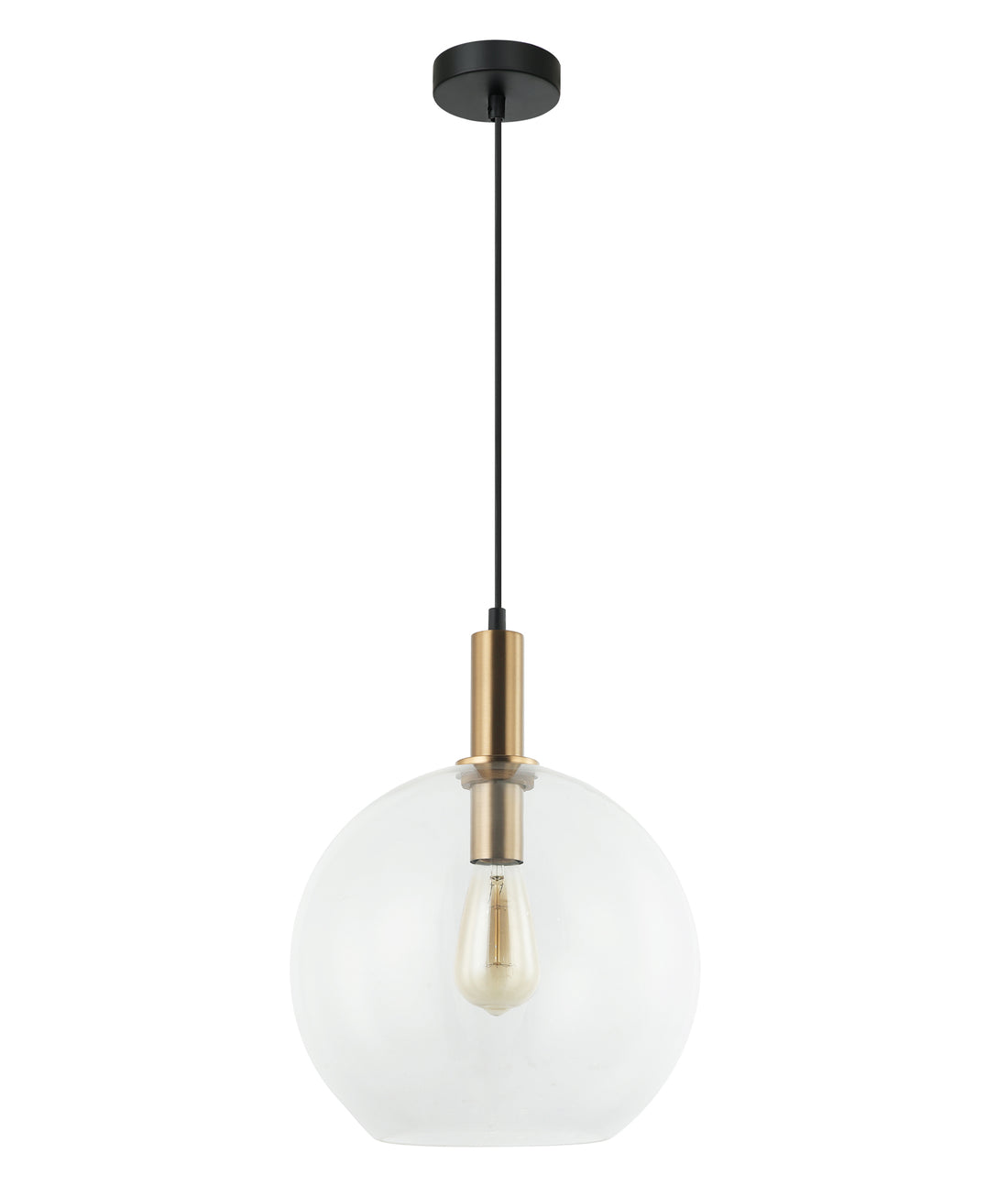 PATERA Interior Glass with Extended Bronze Highlight Pendant Light- Clear