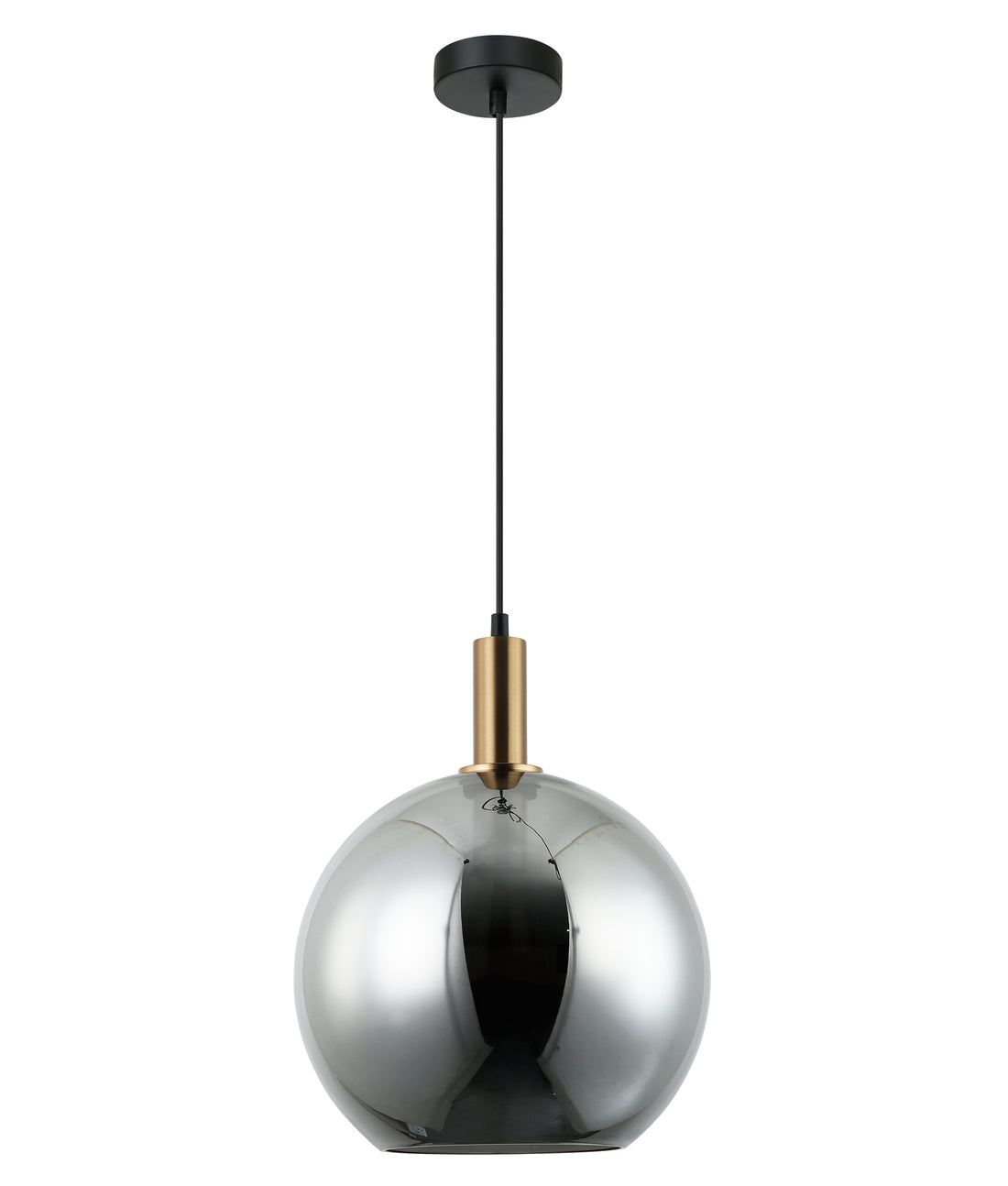 PATERA Interior Glass with Extended Bronze Highlight Pendant Light- Black Smoke