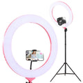 Embellir Ring Light 19 LED 5800LM Dimmable Diva With Stand Make Up Studio Video Pink