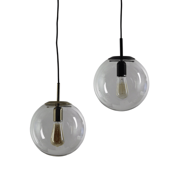 Newton Contemporary Clear Glass Pendant Light-Brushed Brass