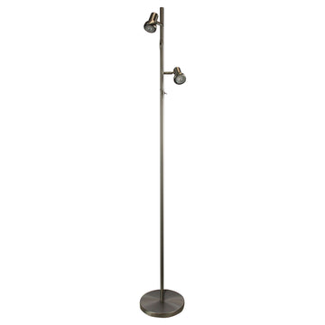 DAXAM LED Twin Adjustable Antique Brass Floor Lamp