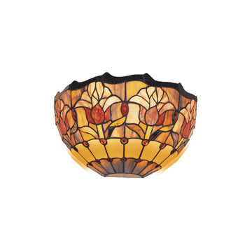 Red Tulip Tiffany Wall Light