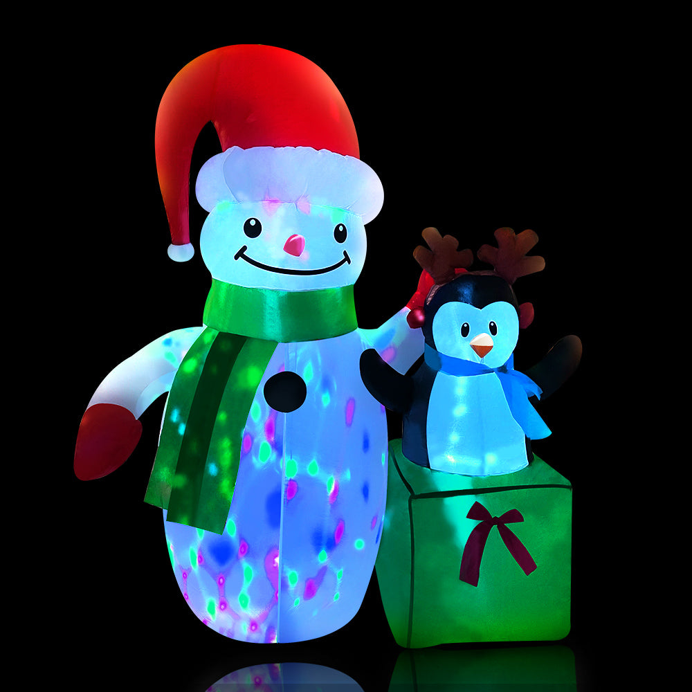 Jingle Jollys Inflatable Christmas 2.4M Snowman LED Lights Outdoor Decorations