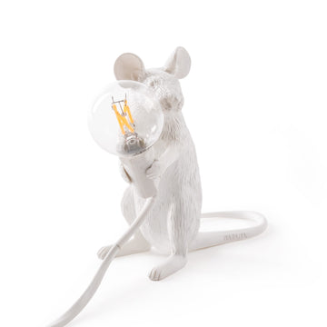 Seletti Mouse Lamp Sitting - White